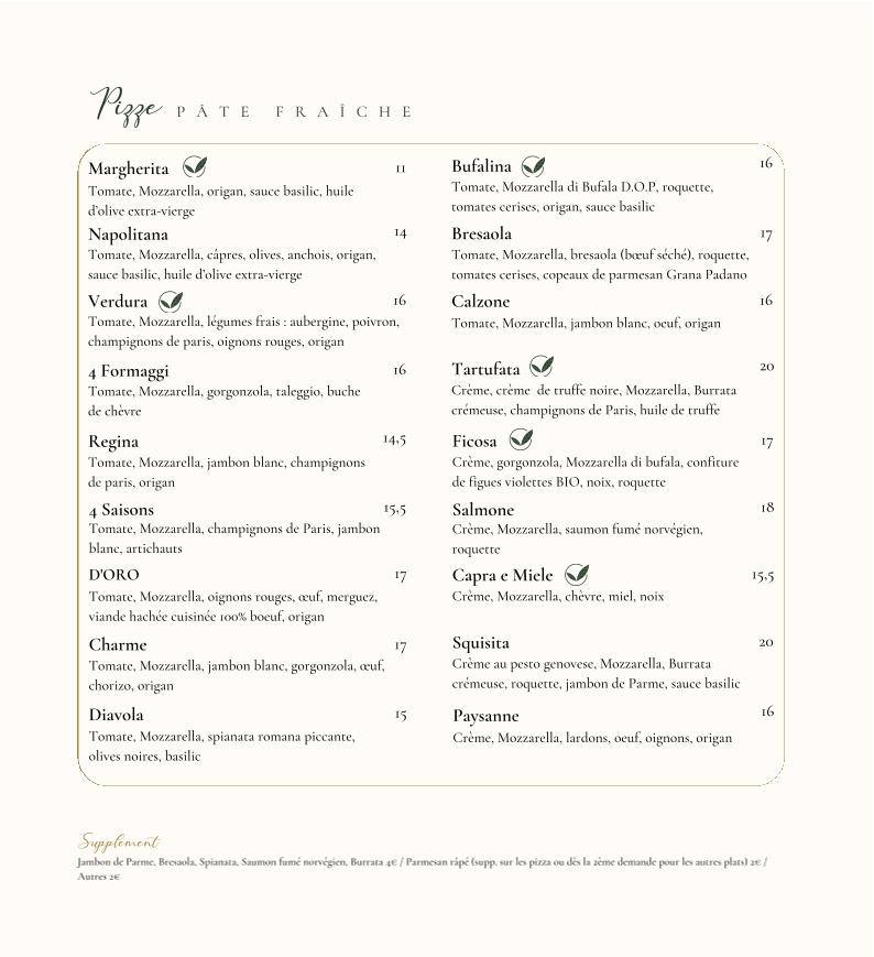D'Oro - Menu Image 1