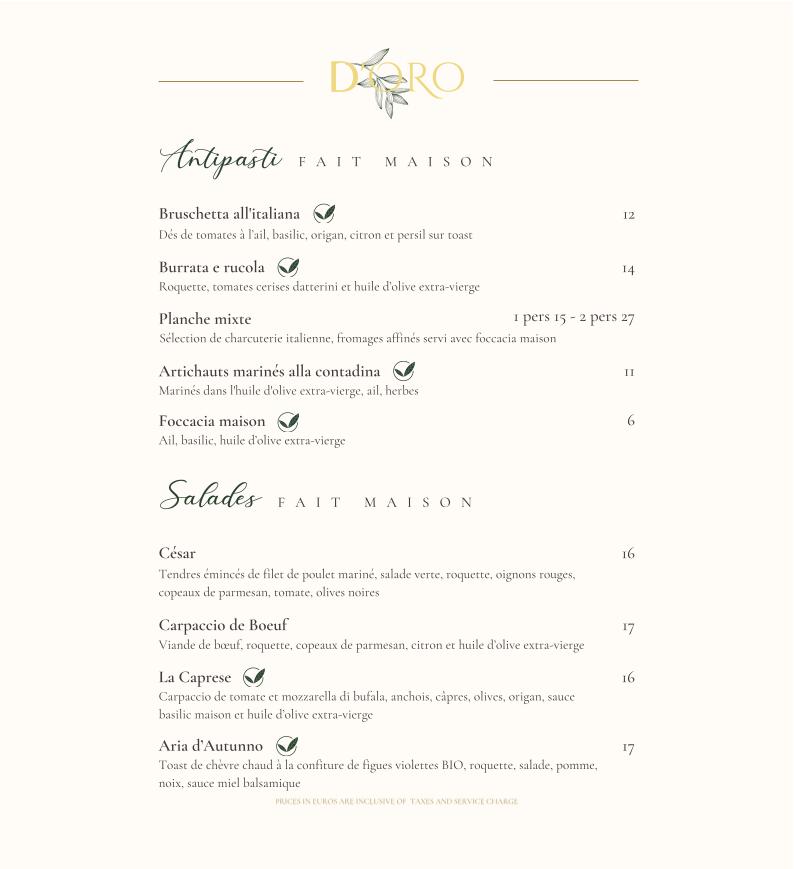 D'Oro - Menu Image 2
