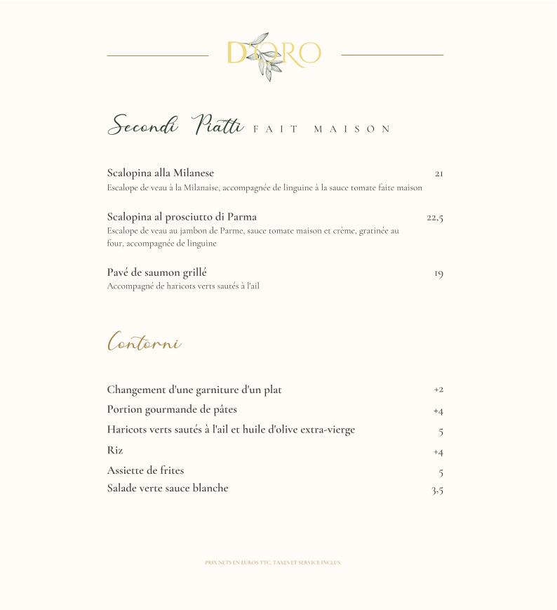 D'Oro - Menu Image 4